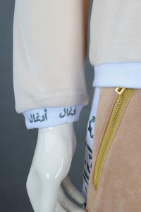WTV169 Customized Winter Contrast Casual Set Golden Pants Bag Zipper 100% Poly Sports Suit Shop detail view-13